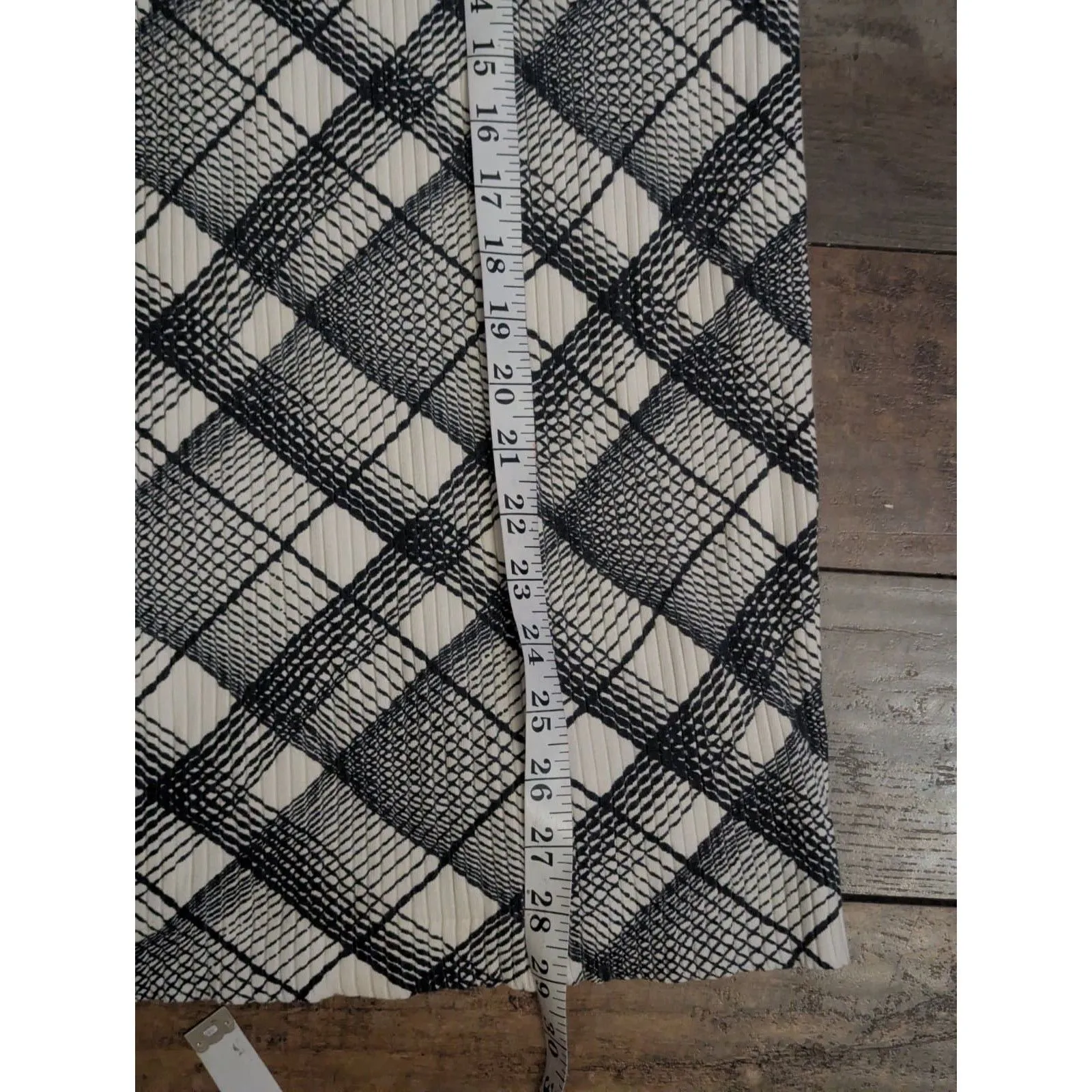 Club Monaco Textured Plaid Ribbed Knit Maxi Skirt Large - Image 5