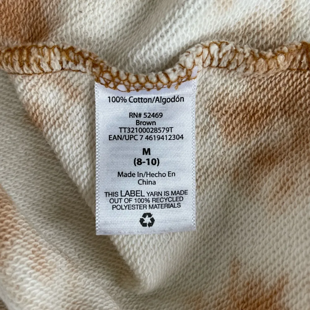 Time and Tru White Tan Neutral Tie Dye Sweatshirt Size Medium - Image 5