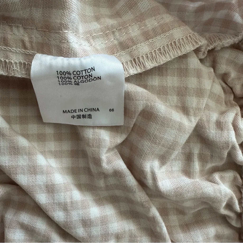 Brandy Melville Wide leg white and pastel pink plaid pants - Image 8