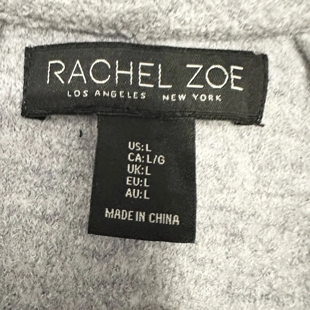 Rachel Zoe long cardigan boiled wool gray duster size large winter fall - Image 2