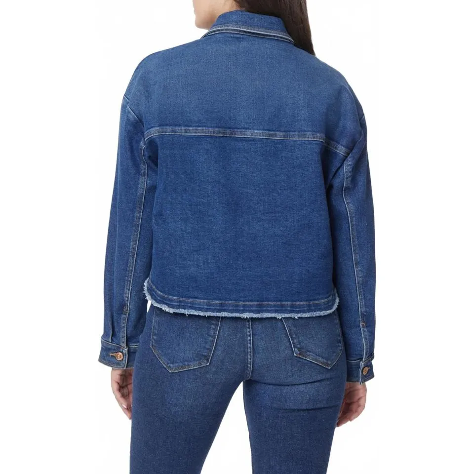 Kensie Oversize Pocket Crop Denim Jacket Button Up NWT Small - Image 3