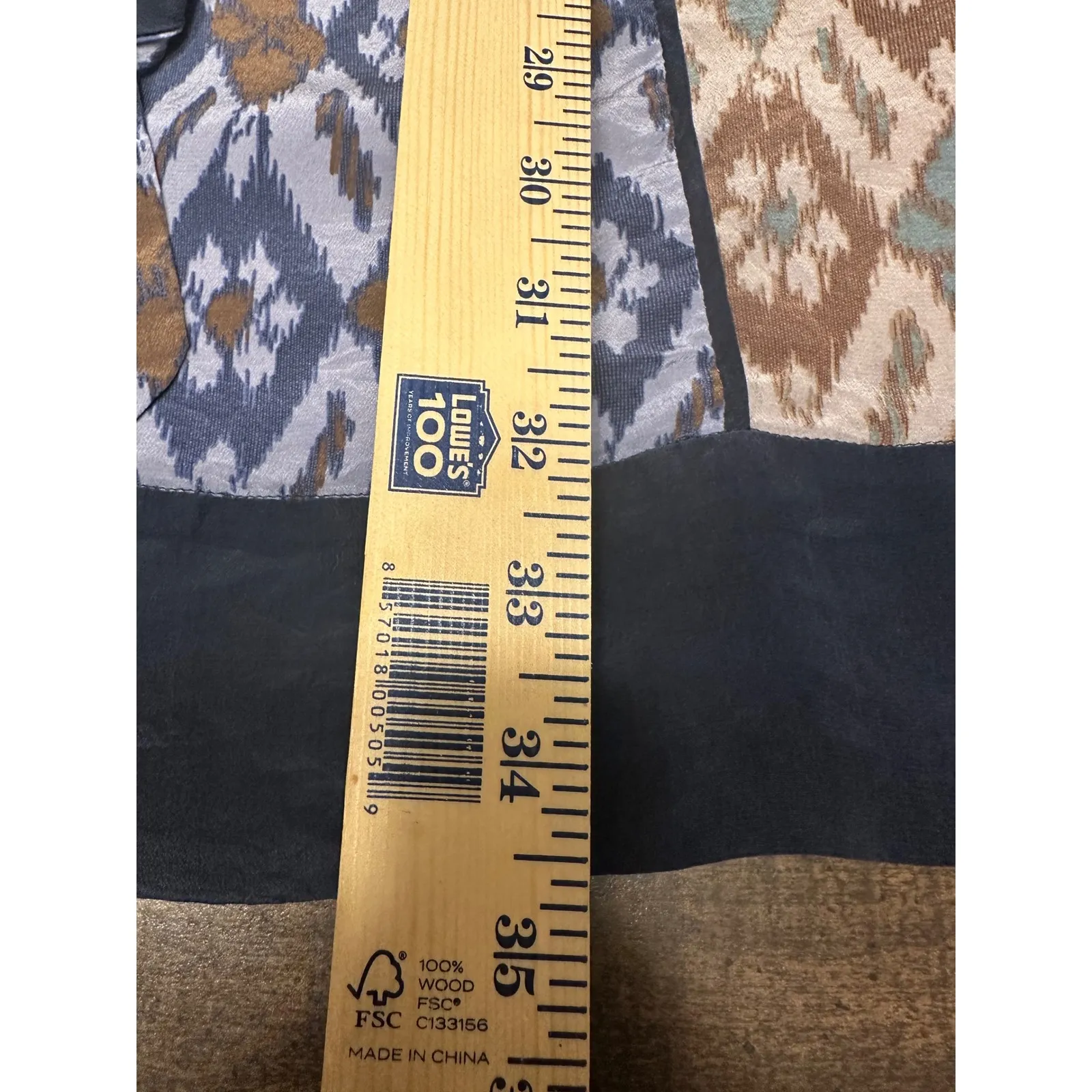 Coquille Anthropologie Blue Ikat Geometric Belted Silk Sleeveless Dress Size 0‎ - Image 10