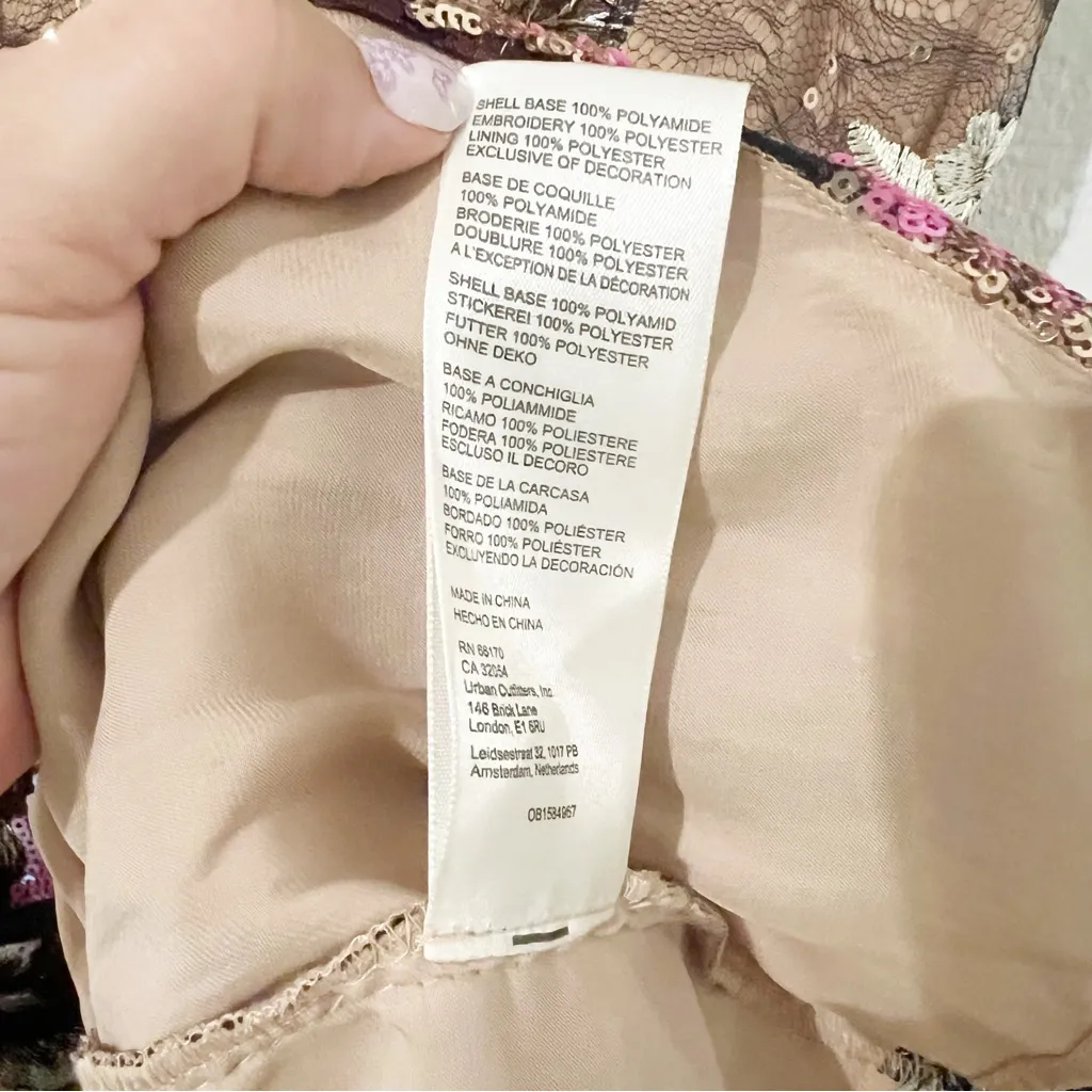 Free People Last Call Mini Dress Lace Sequin Size XS - Image 6