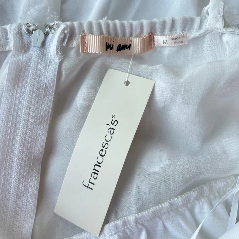 Francesca’s NWT white polka dot ruffle dress - Image 3