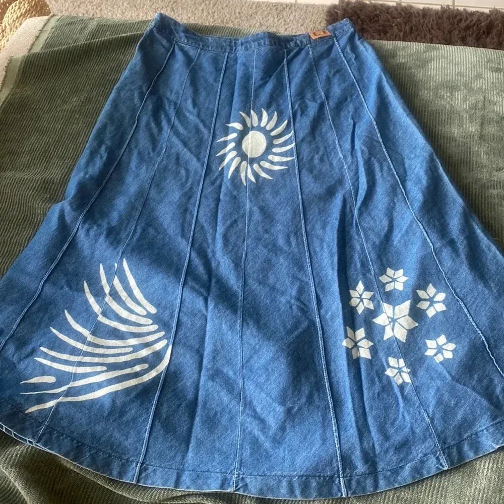 Designer skirt by Adolfo Dominguez denim print Gray - Image 2