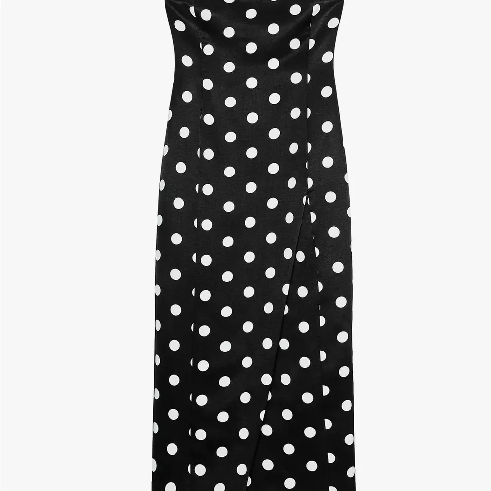 ZARA White Polka Dot Strapless Dress - Image 2