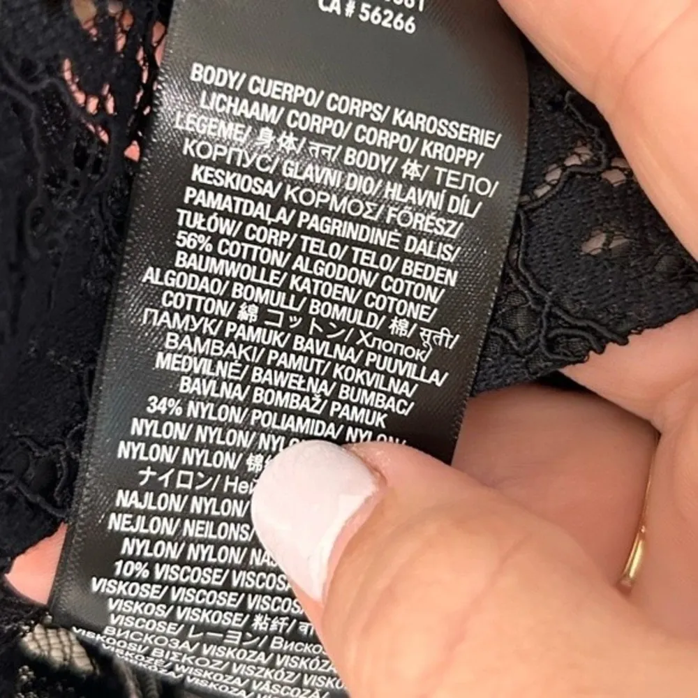 NEW 7 For All Mankind Scalloped Lace Top in Jet Black size XS - Image 10