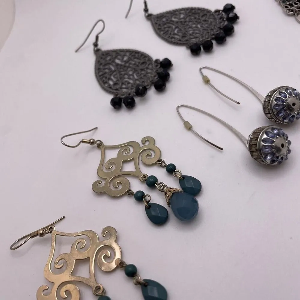 Lot Of 5 Costume Earrings Pierced Dangle Drop - Image 8