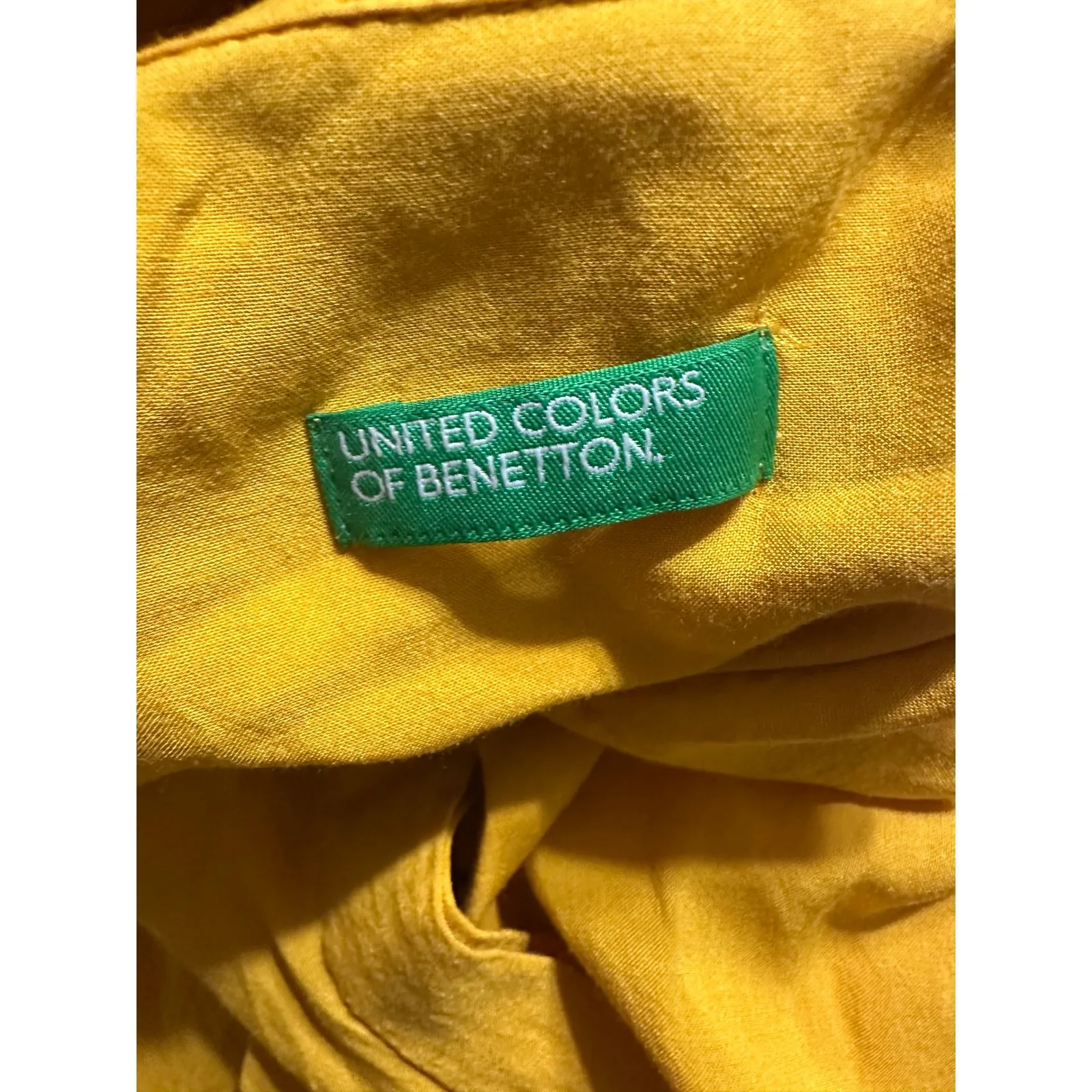United Colors of Benetton Mustard Yellow Long Sleeve Collared Button Up Shirt S - Image 6