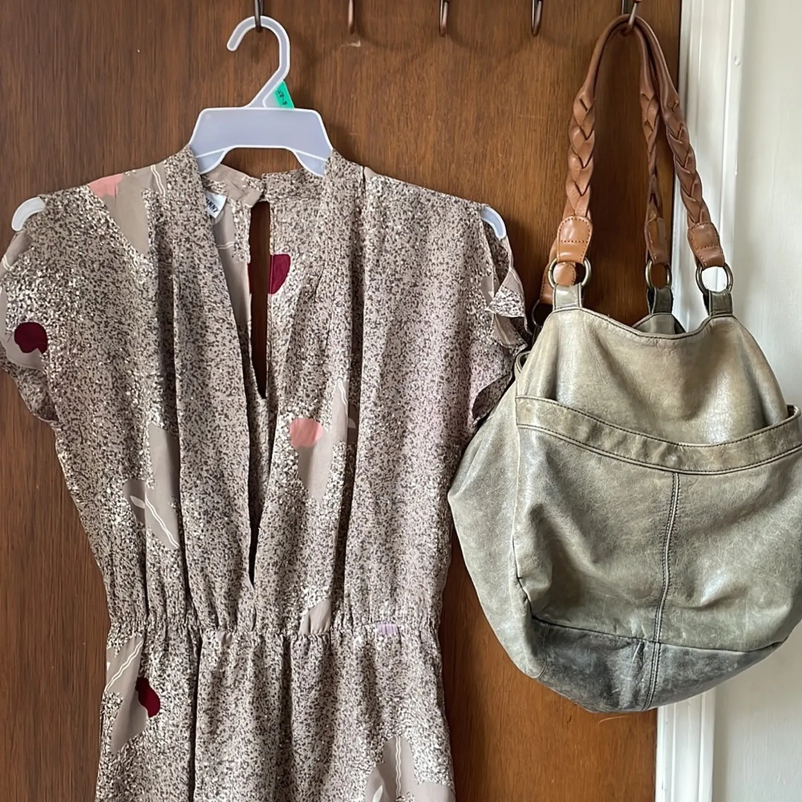 80s boho butterfly dress Tan Size XL - Image 3