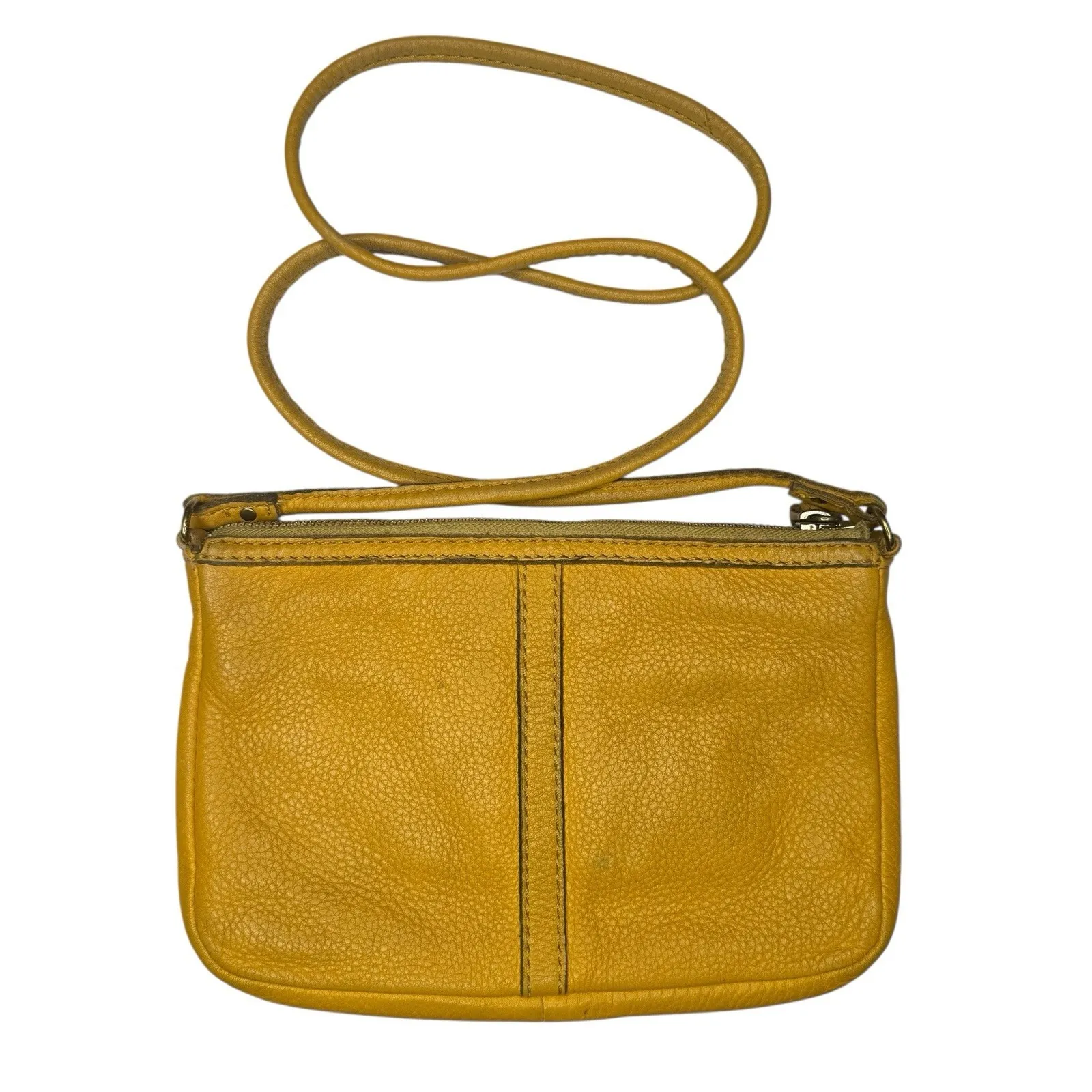 Vintage Fossil Erin Top Zip With 2 Front Zips Leather Crossbody Bag - Image 3