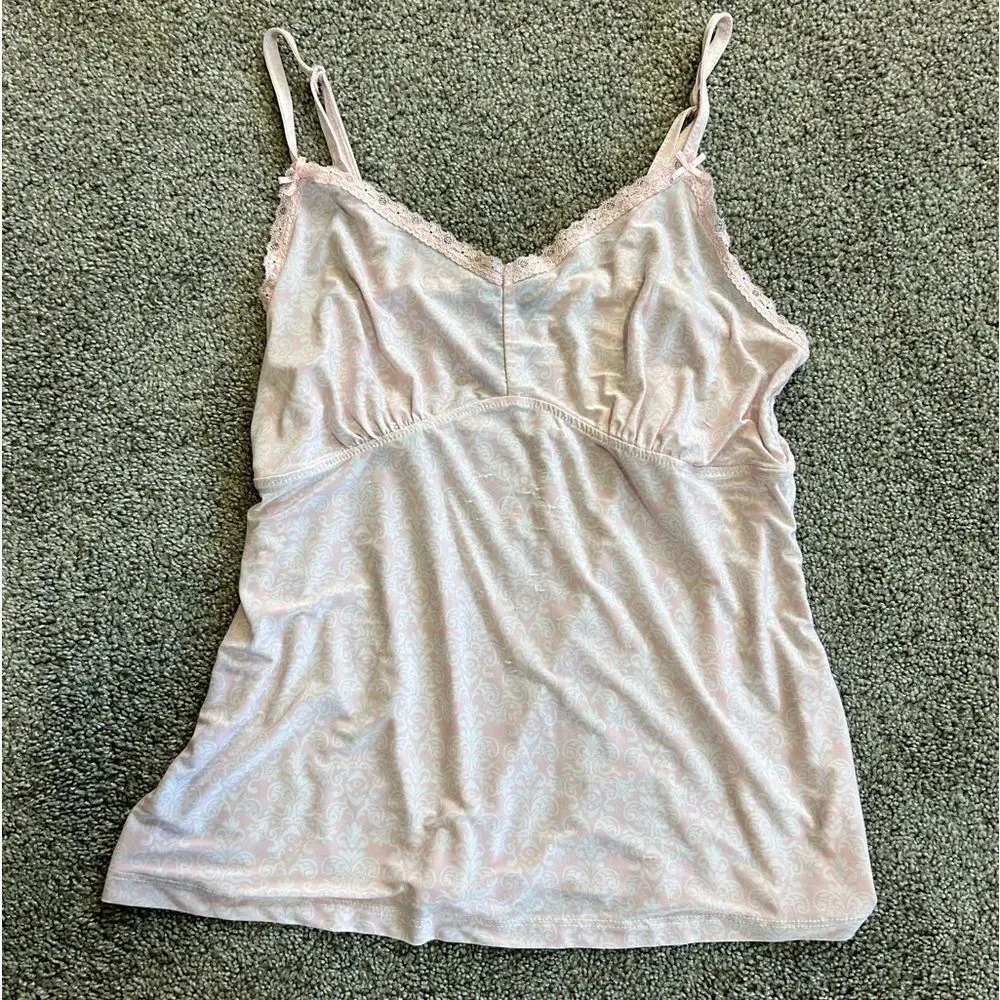 Rene Rofe 2 Piece Pajama Shorts Set Pink and White size Medium - Image 13