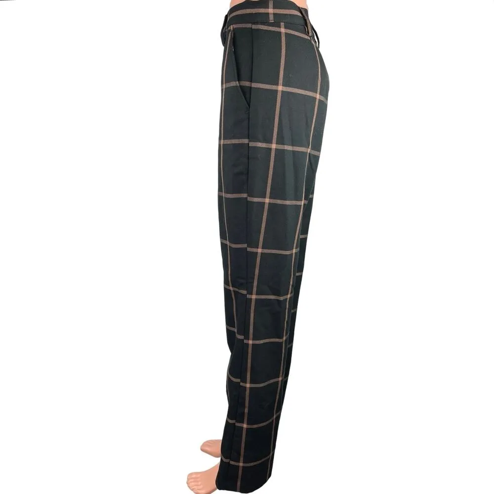 Levi's Math Club Black Plaid Flare Retro High Waist Crop Ankle Trousers Pants 26 - Image 2