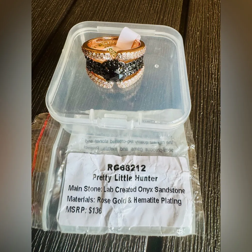 BP Onyx Sandstone on Rose Gold/Hematite, RG68212 Pretty Little Hunter size 8 Black - Image 2