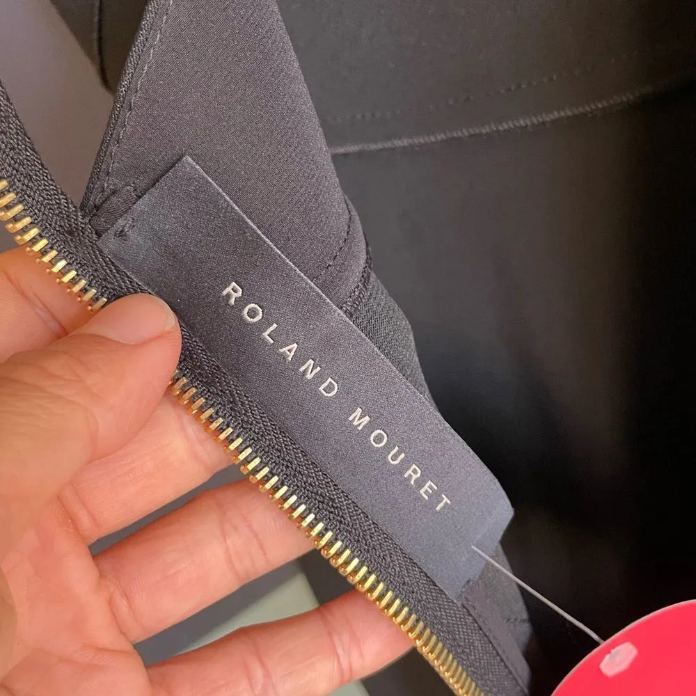 NWT Roland Mouret $2470 Black Gabelle Stretch Double Crepe Dress Sz 2 - Image 6