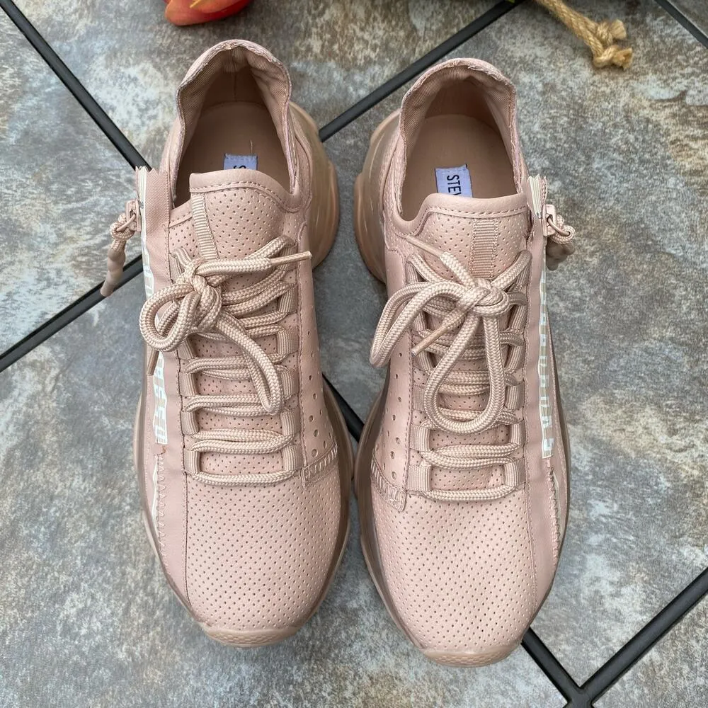 NEW Steve Madden Pink Measure Faux Leather Fitness Running Shoes Size 8 Women’s - Image 4