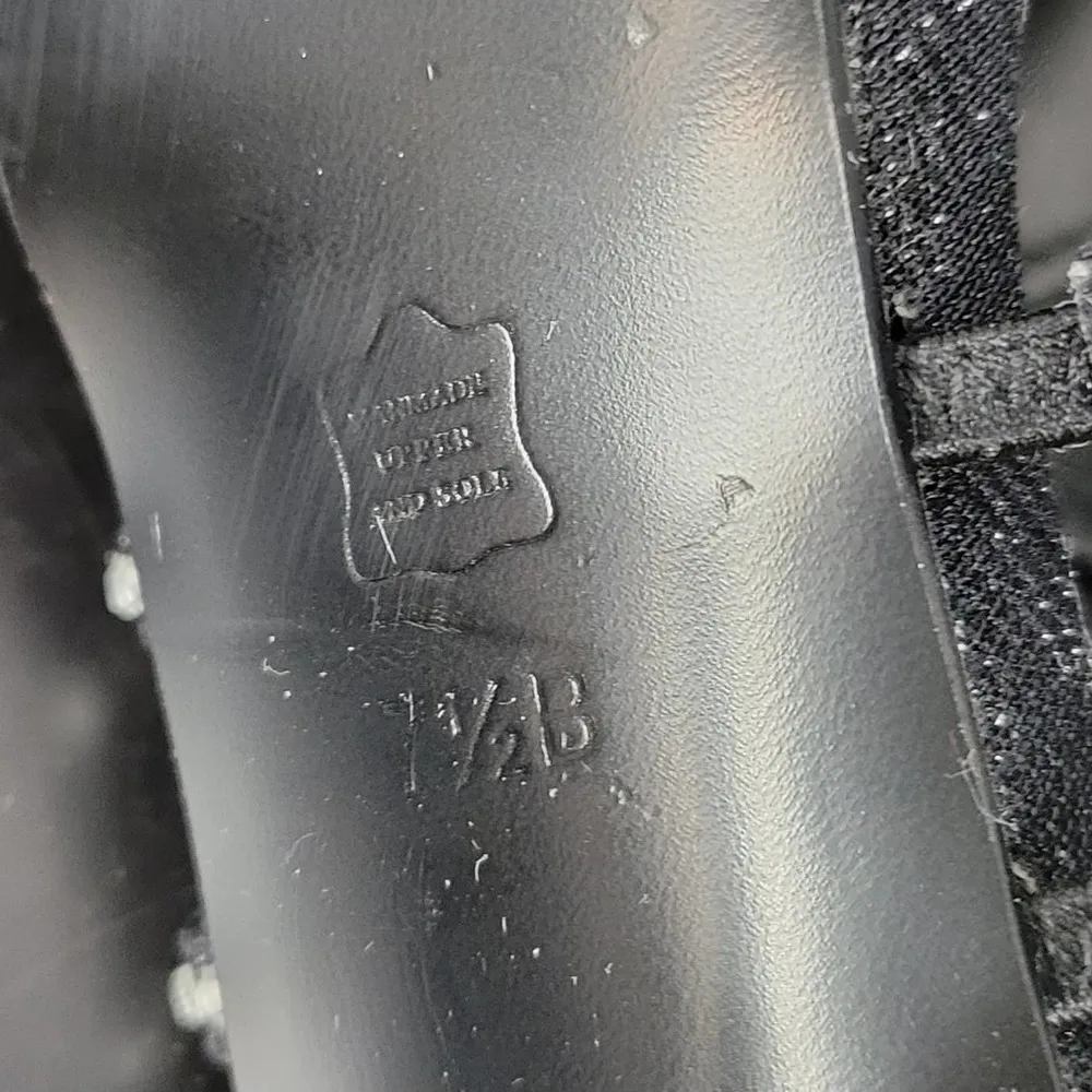 Caparros Poet Womens Sandals Size 7.5 Black Glimmer Slingback Strappy Heels - Image 9