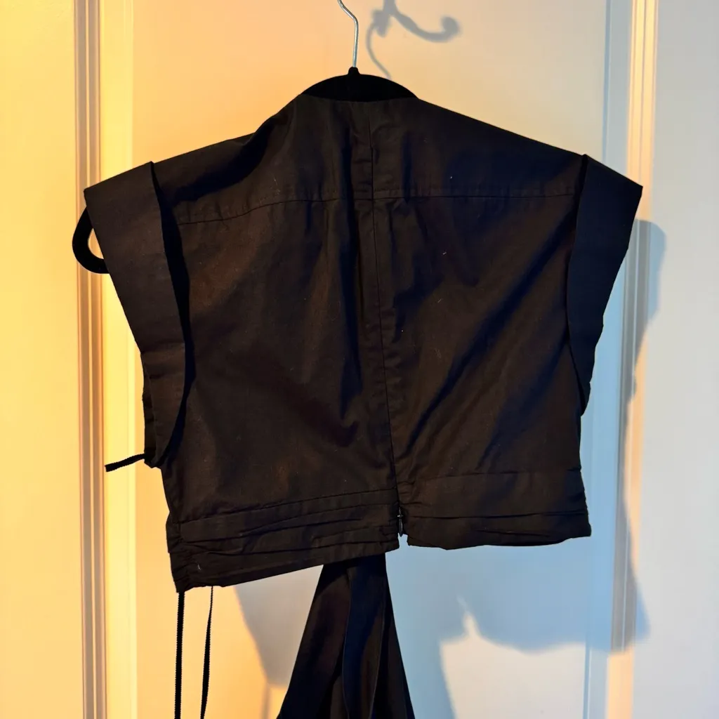 A.L.C. Alexandria Cut-Out Poplin Black Midi Dress | Size 2 - Image 7