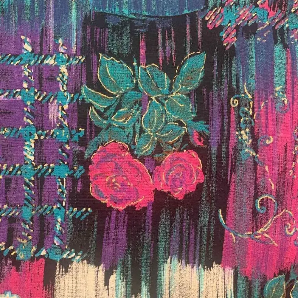 Vintage Kensington Square Blazer Jacket Colorful Abstract Floral Geometric Print Blue Size M - Image 9