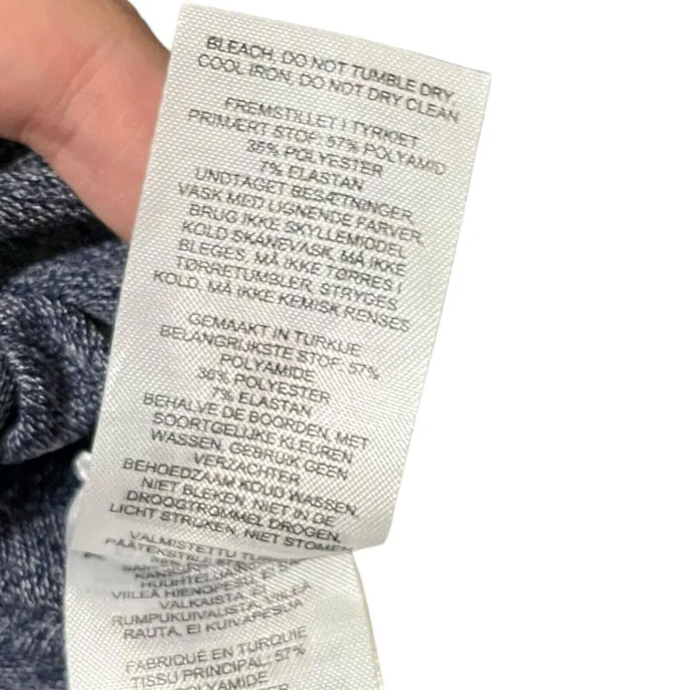 Gymshark Flex Womens Leggings Heather Navy High Rise Full Length Logo Size S - Image 10