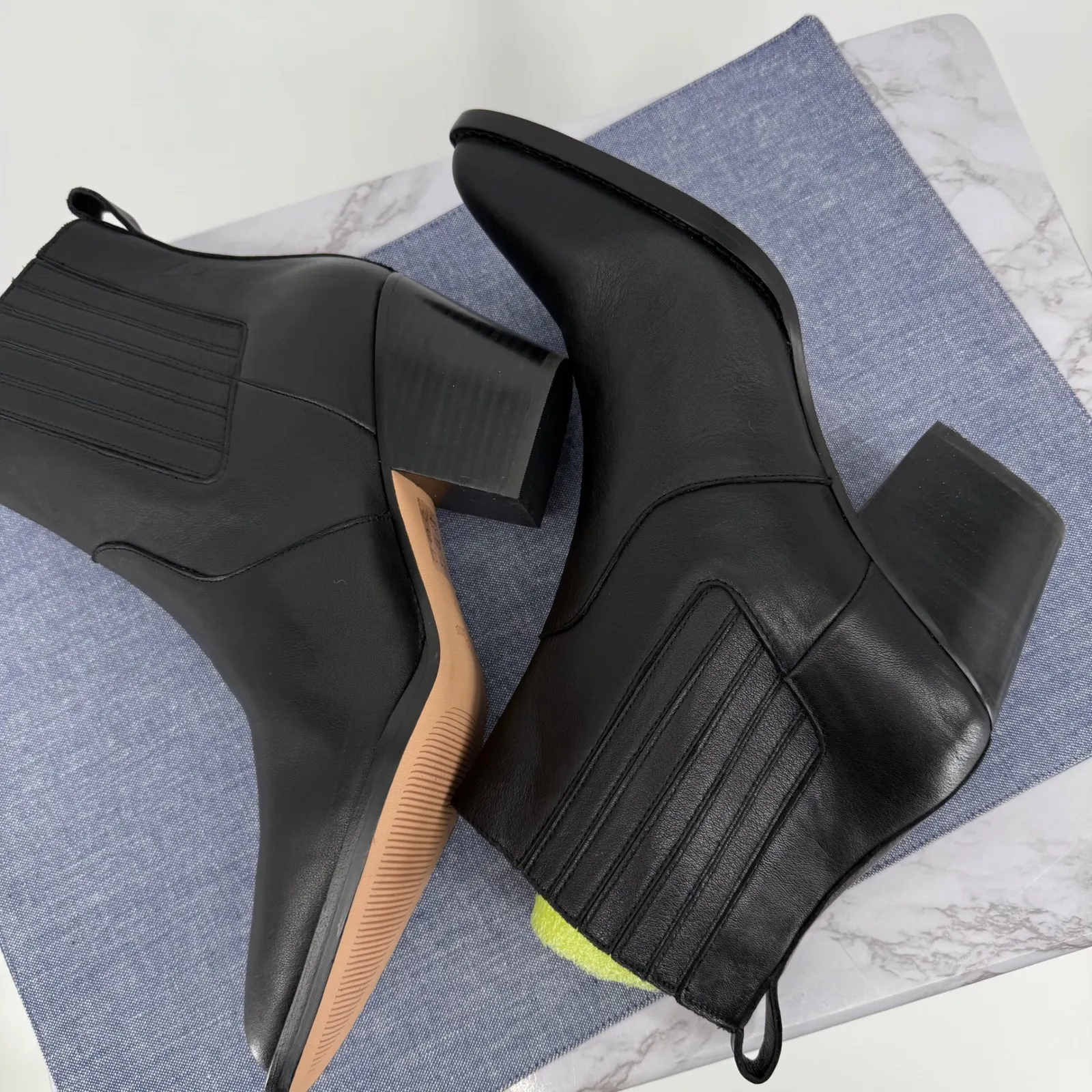 J.Crew Black Leather Chelsea Western Pointed Toe Ankle Boots 9 Classic AC329 - Image 7