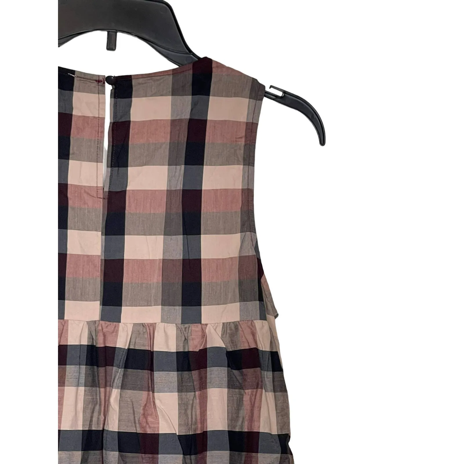 Hayden LA Women Dress Embroidered Floral Plaid Sleeveless‎ Multicolor Small Brown - Image 8