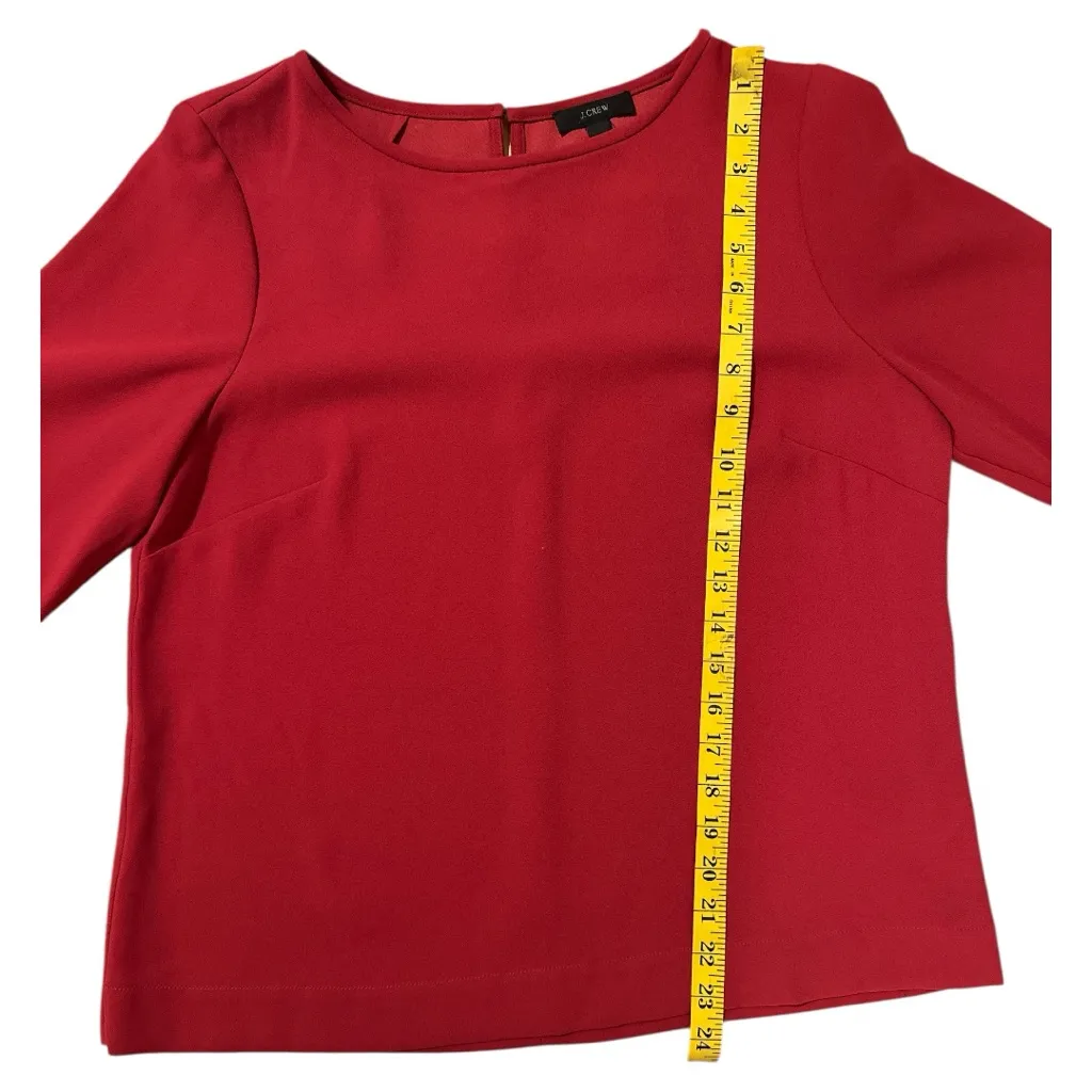 J.Crew Ruffle Bell Sleeve Blouse Red Size 10 NWT Work Party Top - Image 6