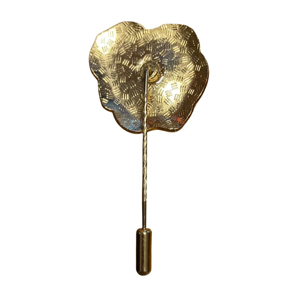 Vintage 70s Pansy Cloisonné Enamel Purple Flower Gold Tone Stick Pin Retro 2.5” - Image 5