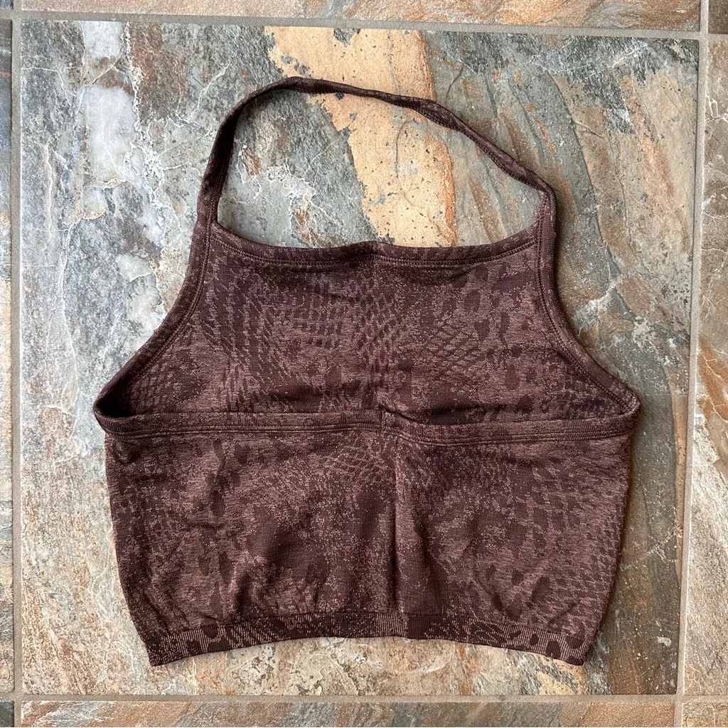Gymshark Adapt X Whitney Animal Seamless Midi Tank NWT Size Large Brown - Image 5