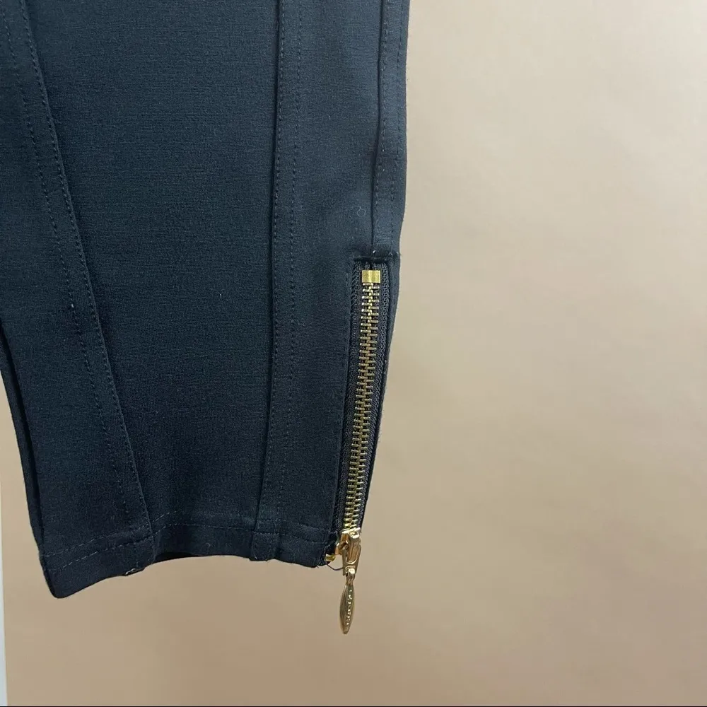 Juicy Couture Size 4 Pitch Black Moto Pants Motorcycle Pants Biker - Image 4