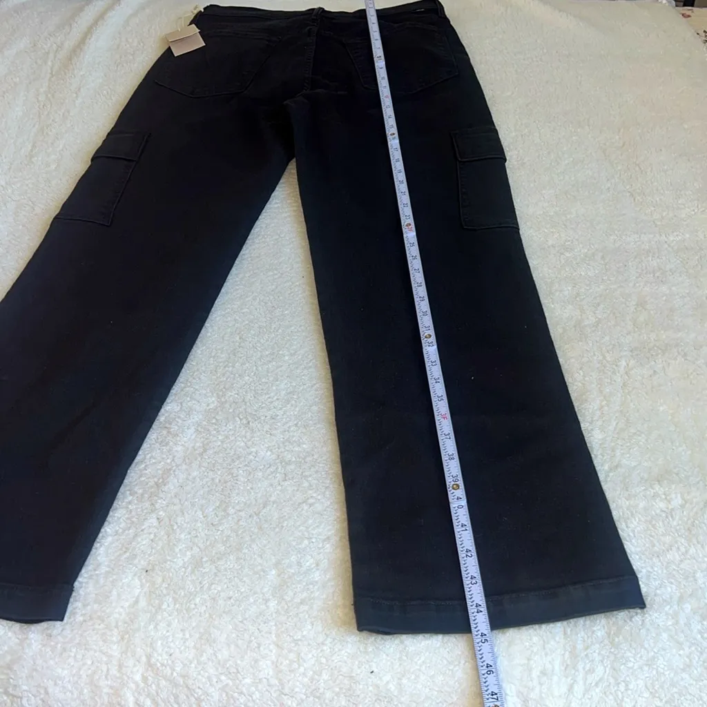 Mother Straight Up Rambler Cargo‎ Skim Jeans Black Size 33 NWT - Image 7