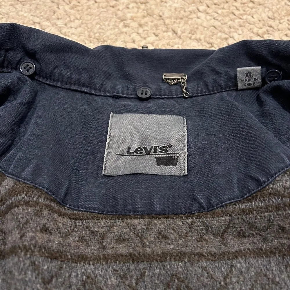 Levis blue jacket full zip western blanket lined women size XL - Image 7