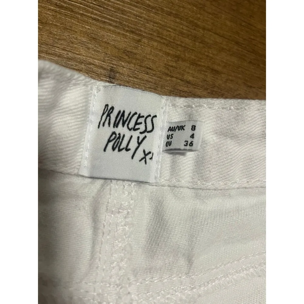 Princess Polly Cece Hammer Wide Leg Knee Rip white Jeans - Image 6