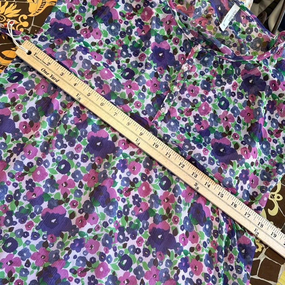 OLD NAVY CHIFFON FLORAL DRESS Sz: M - Image 8