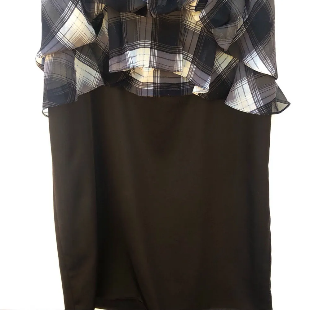 NWT BCBGMAXAZRIA Womens size 10 Sleeveless Black Plaid Silk Dress - Image 8