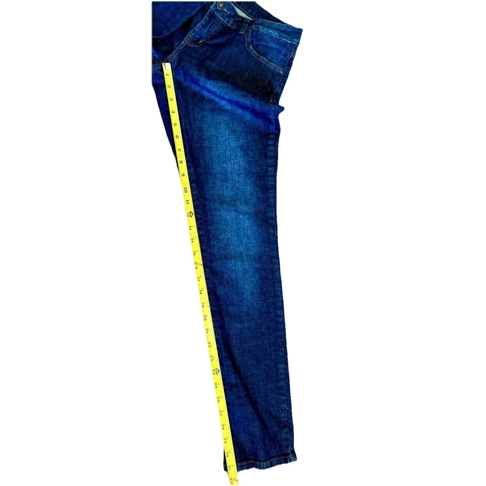 Bongo Jeans Women’s Size 11 Blue Acid Dark Wash Mid Rise Skinny - Image 4