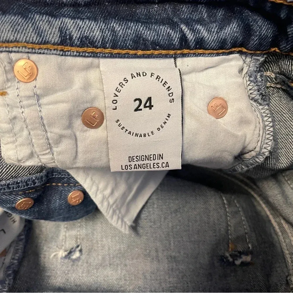 NWT Lovers and Friends Ryan High Rise Straight Jean - Distressed Denim - Image 8