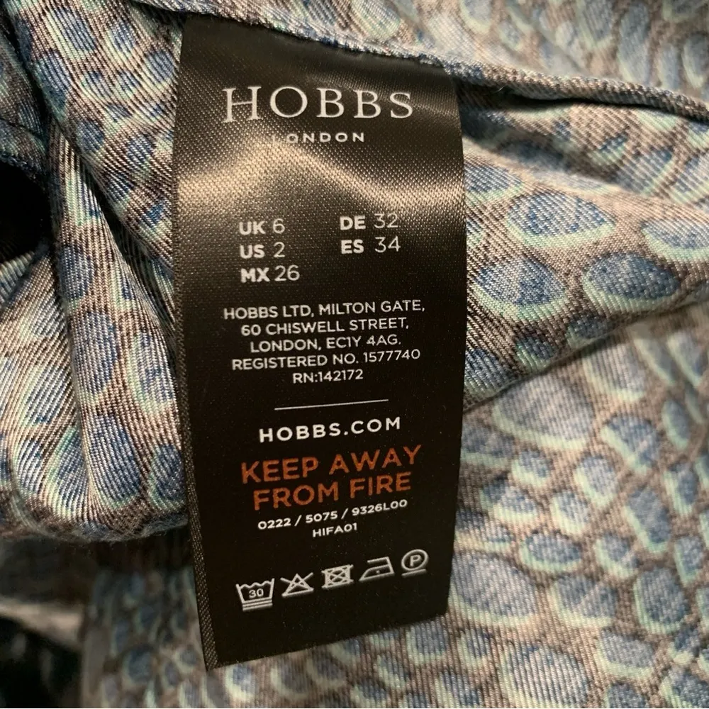 HOBBS LONDON Lucille Tunic Knee Graphic Dot Navy Aegean Dress Size US 2 - Image 13