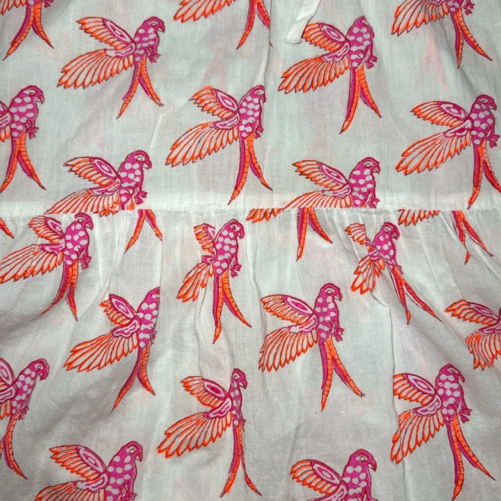 SZ Blockprint Dress Coverup Hummingbird Print Blue
Bright Pink White Neon Parrot - Image 4