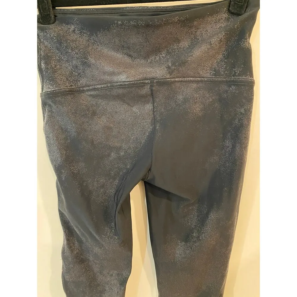 Spanx Black Shimmer Metallic Faux Leather Leggings Size XL - Image 5
