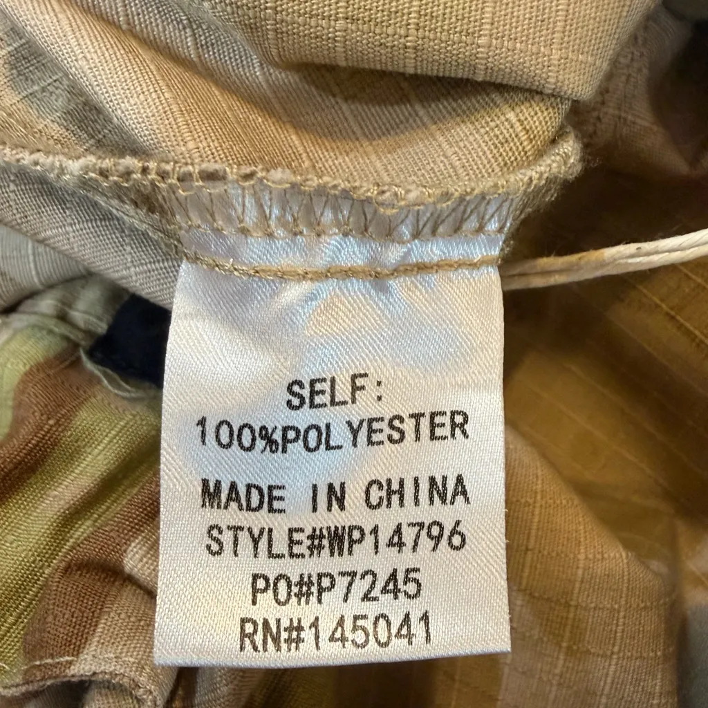 Camouflage Wide Leg Cargo Jogger Pants Brown Size L - Image 8