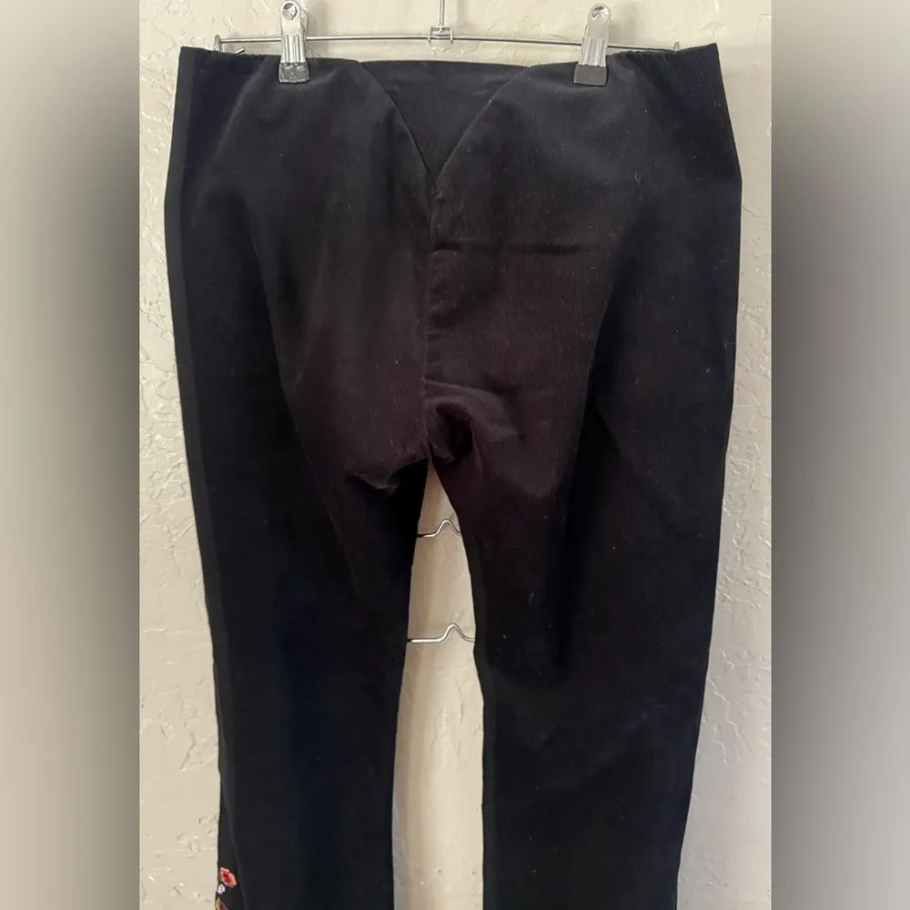 Vintage Betsey Johnson Low Rise Flared Embroidered Corduroy Pants bell bottom 6 - Image 8