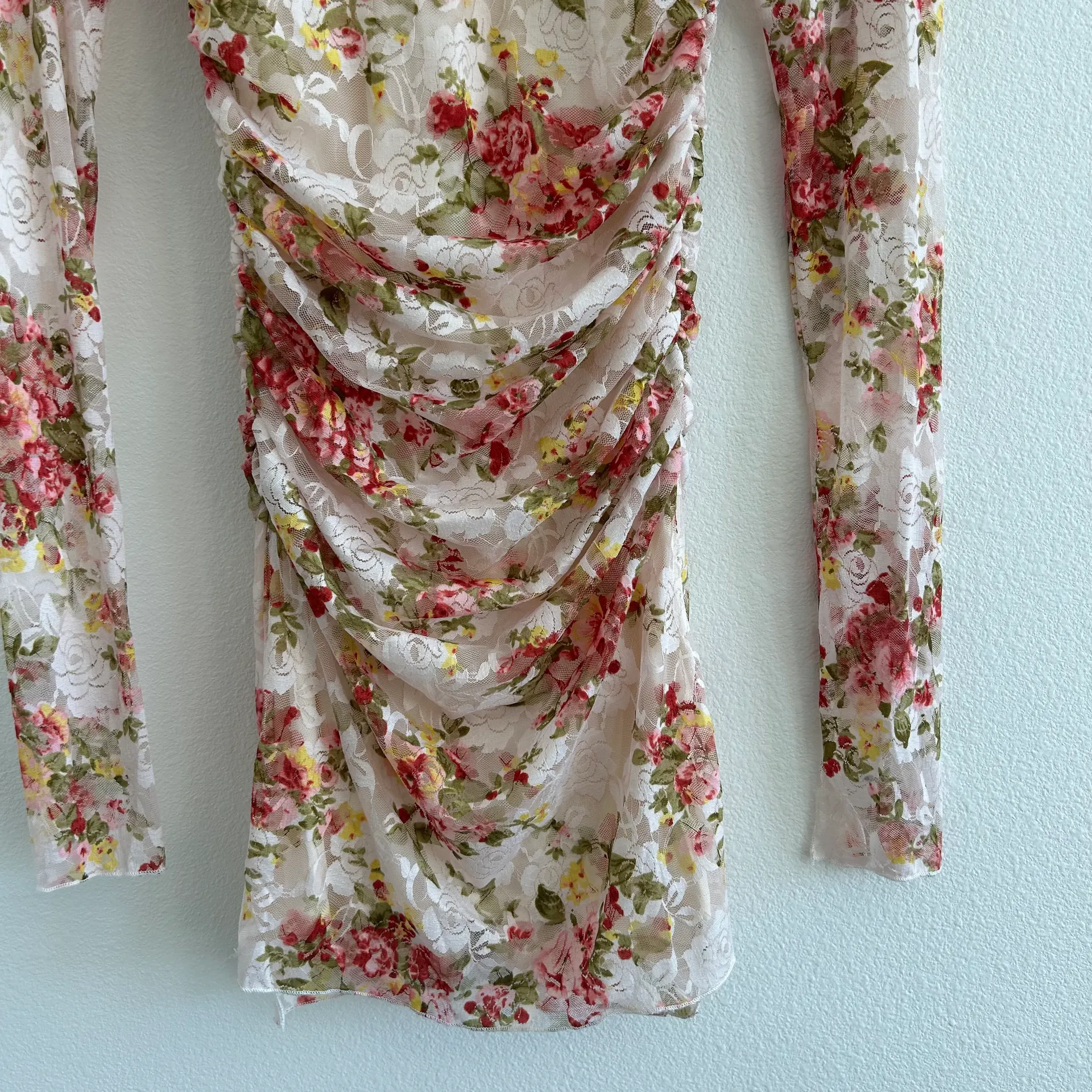 VICI Floral Lace Long Sleeve Mini Dress - Image 4