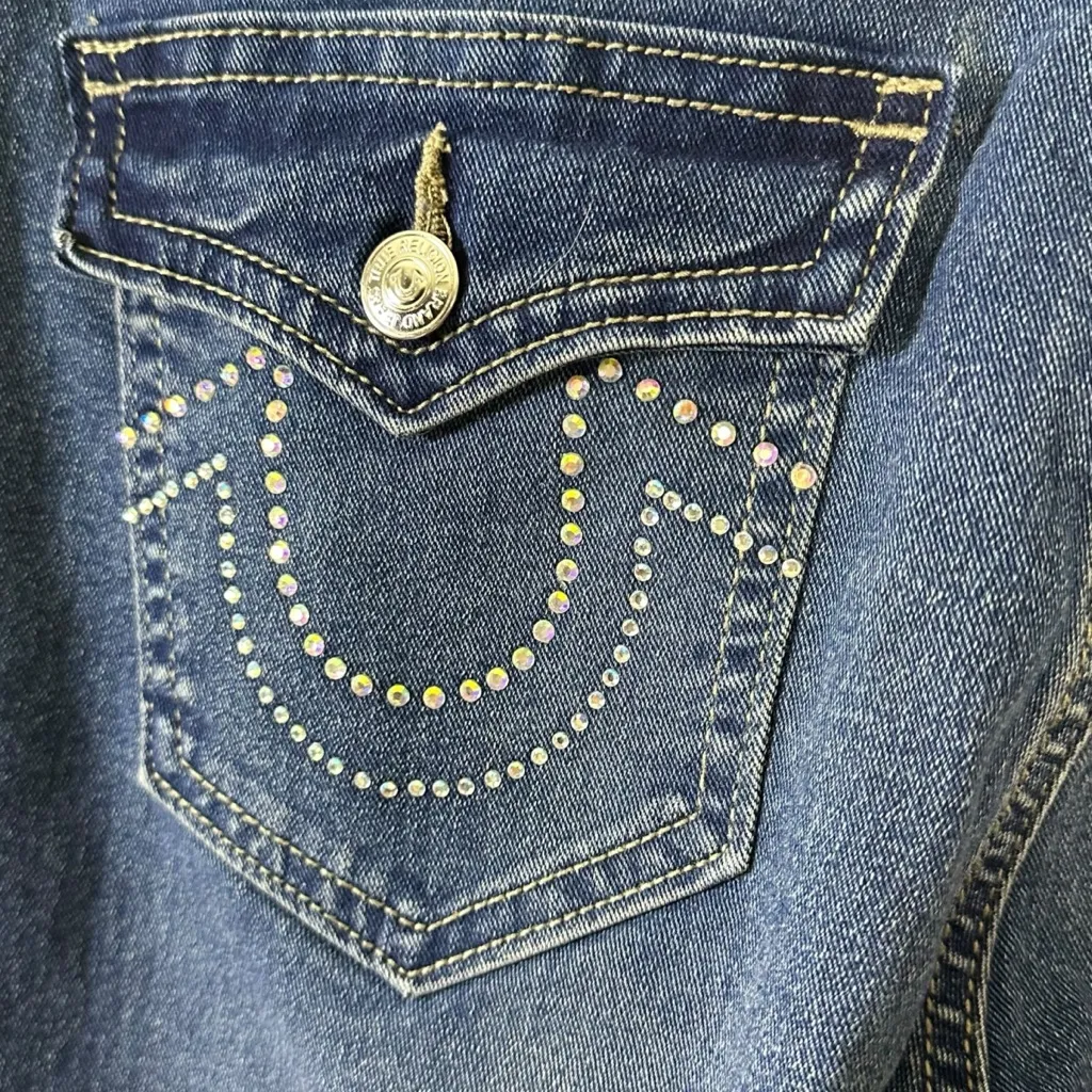 True Religion Becca SN Crystal Bootcut Jeans in Dark Glacial Size 29 Y2K - Image 7