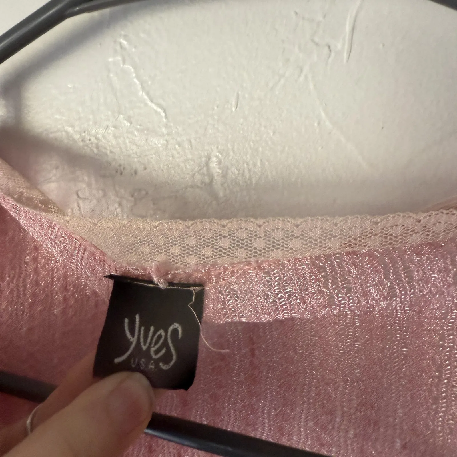 Yves Top Y2k Small Pink Sheer Lace Tiered Sleeveless Flowy Ruffle Fairy Coquette - Image 4