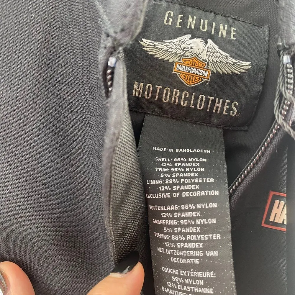 Harley Davidson Fennimore Stretch‎ Moto Riding Jacket Womens M Tall Black Orange Size M - Image 5