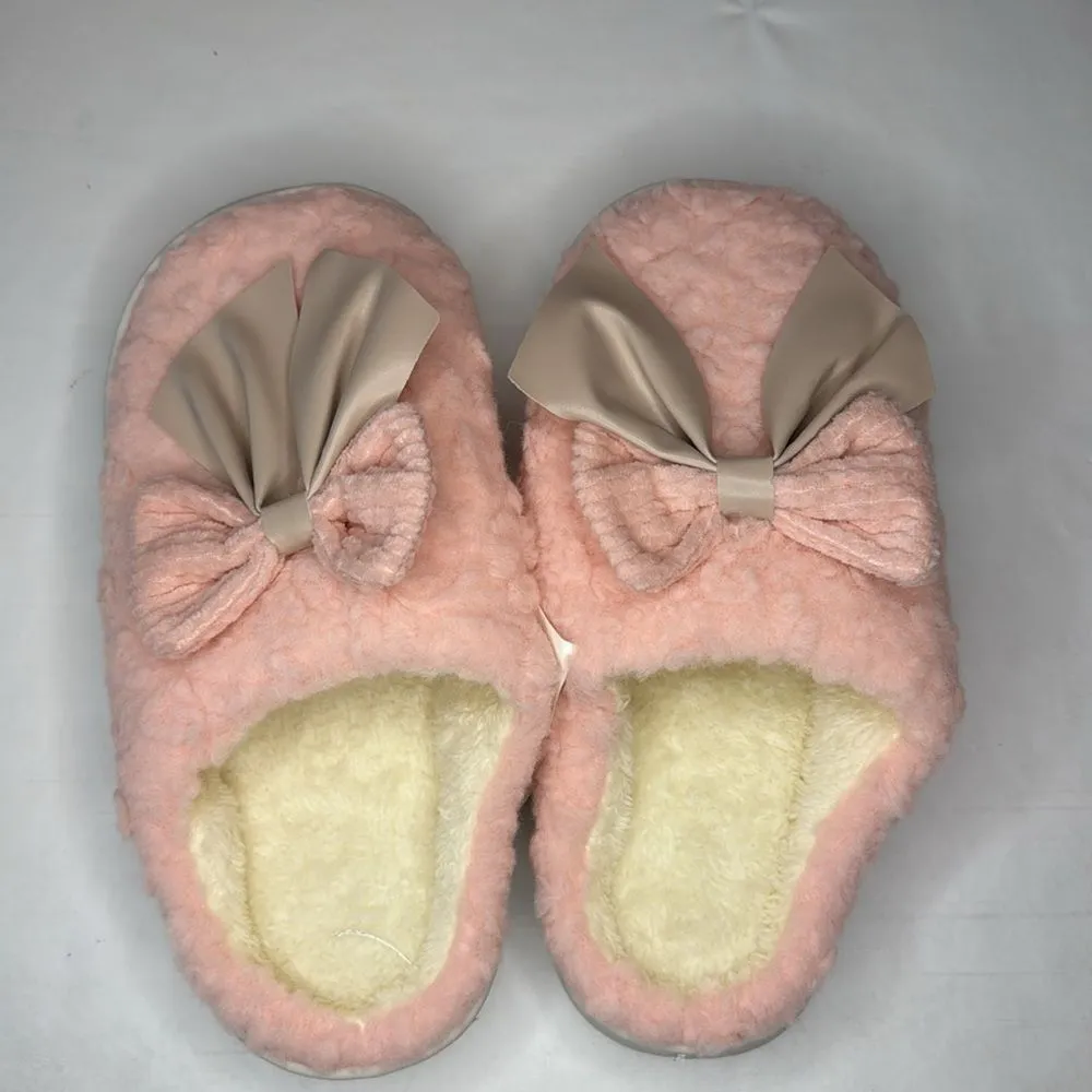 Pink Bow Slippers, Size 8/8.5, NWT - Image 2