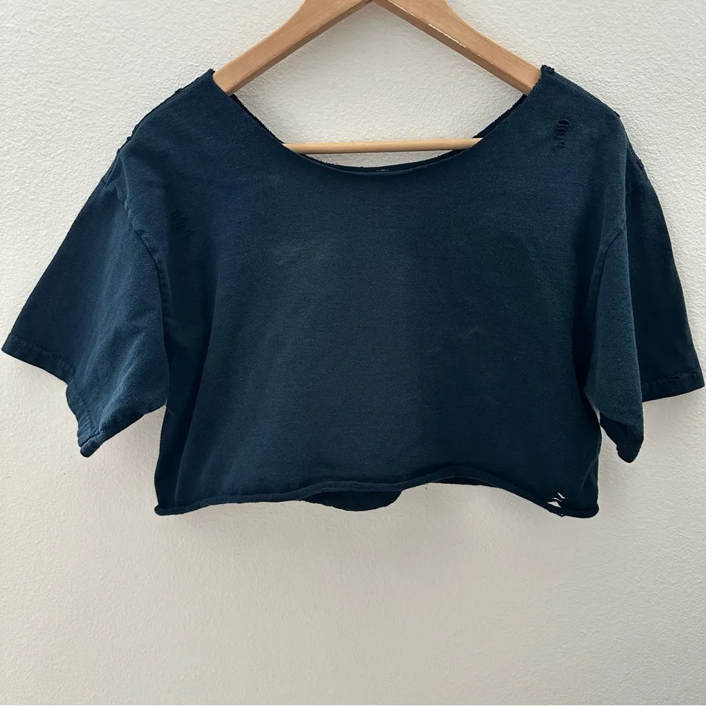 Vans Destroyed Off the Shoulder Cropped Top - Image 4