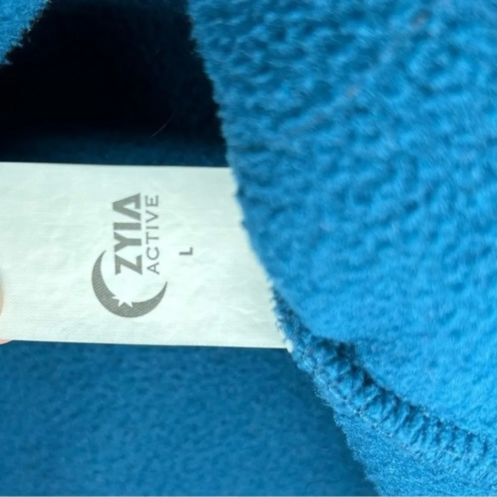 ZYIA Active blue quilted fleece snap button pullover sweater women’s size large - Image 7