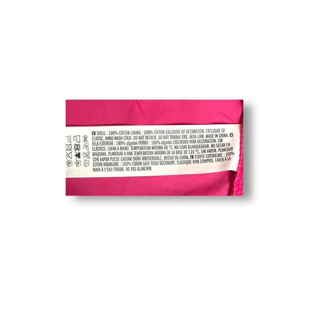 English Factory M Pink Scallop Tiered Maxi Dress Puff Sleeve Barbie Cottagecore - Image 8